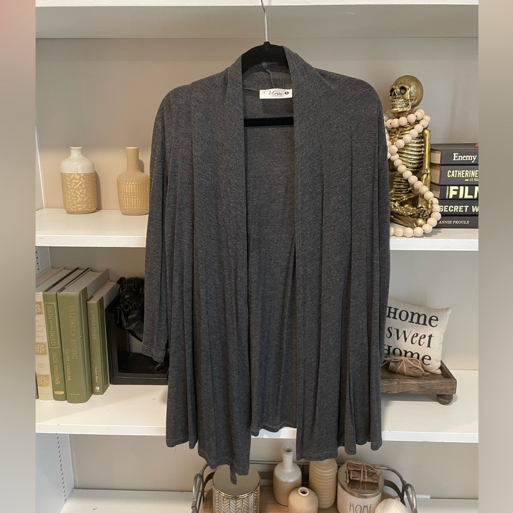 Draped Open Front Cardigan - Picture 6 of 10